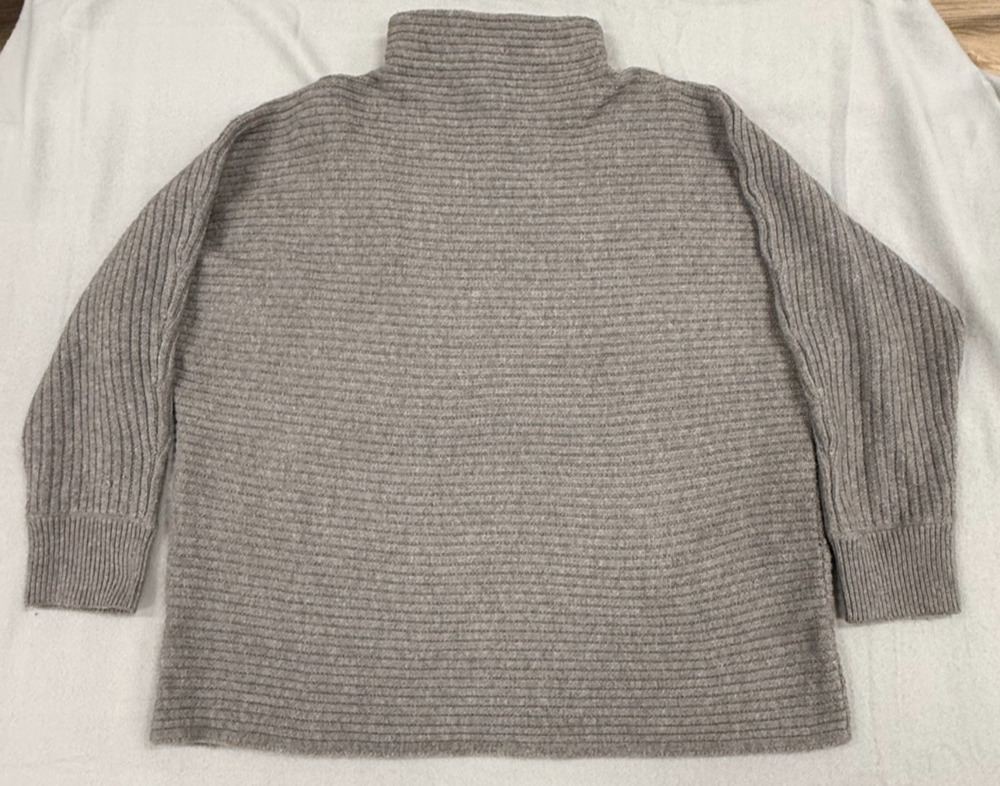 Anne Klein Sweater Womens 2XL Gray Ribbed Knit Mock Neck Dolman Sleeve Cozy NWT